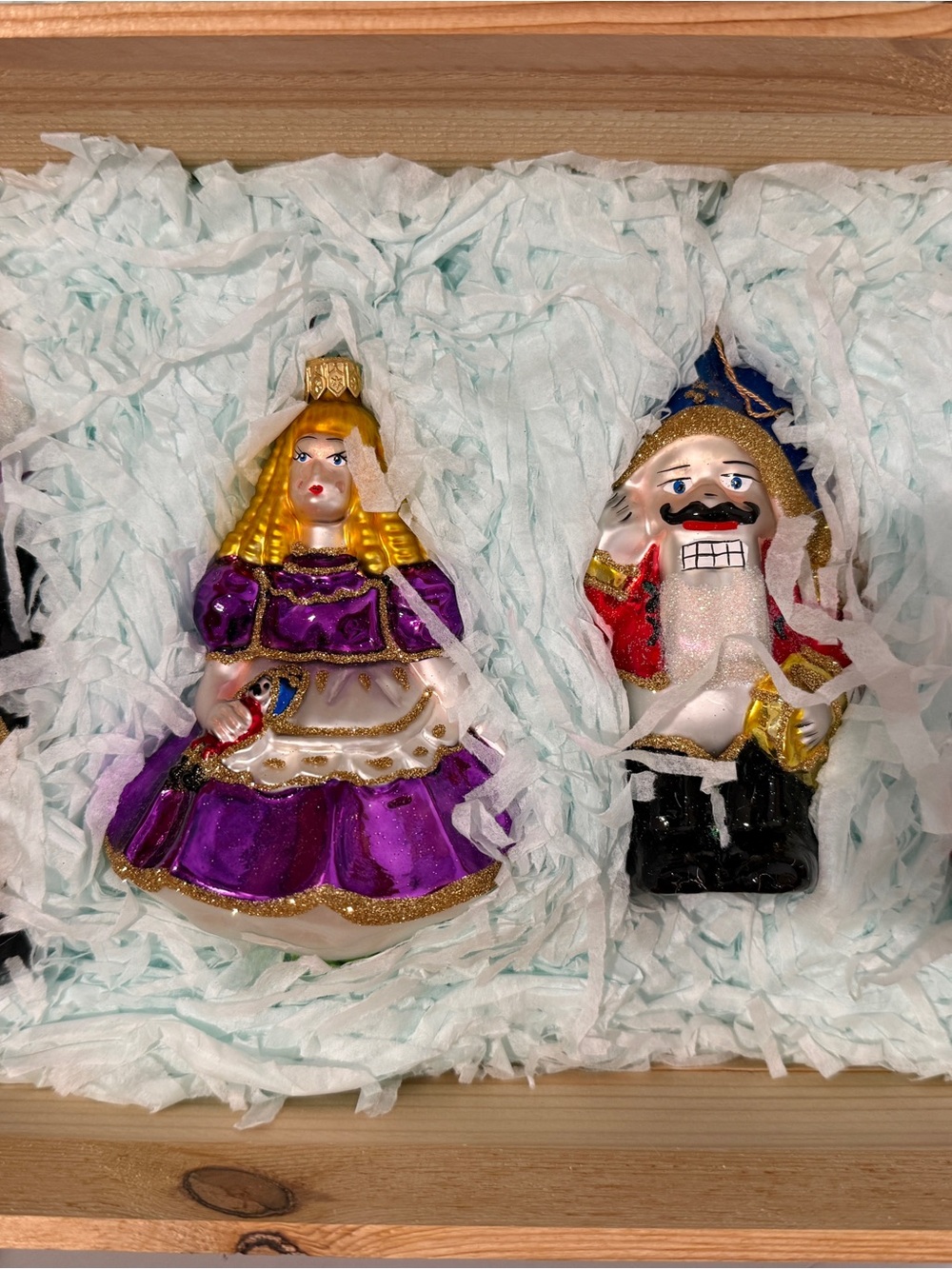 KURT ADLER POLONAISE By Komozja 4 PIECE NUTCRACKER ORNAMENT SET IN WOODEN CRATE
